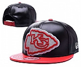 Chiefs Team Logo Black Leather Hat GS,baseball caps,new era cap wholesale,wholesale hats